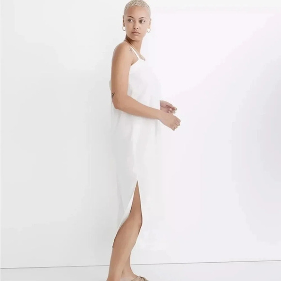 NWT Madewell Linen-Cotton Princess-Seamed Midi Dress XS - Picture 2 of 11